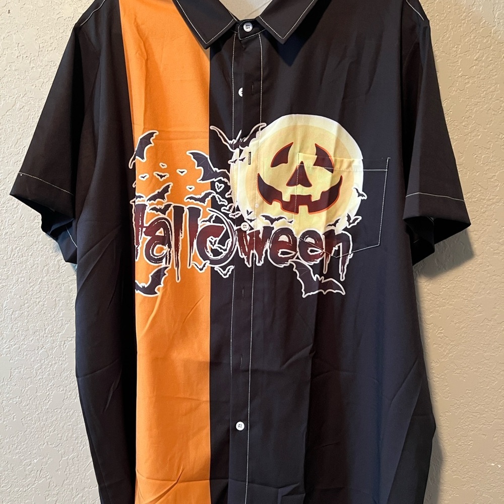 Halloween Black and Orange Men's Shirt